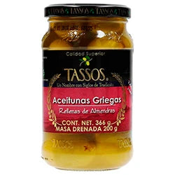 Tassos Greek Stuffed Olives with Almonds (366 gm)