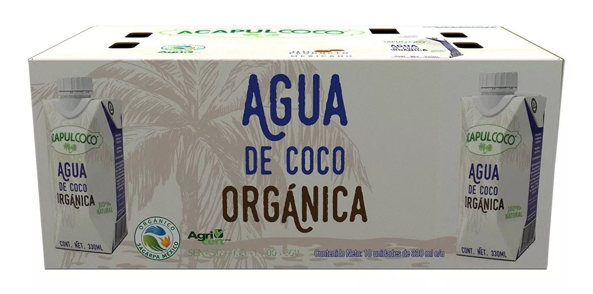 Acapulcoco Coconut Water 18 Pack (330ml)