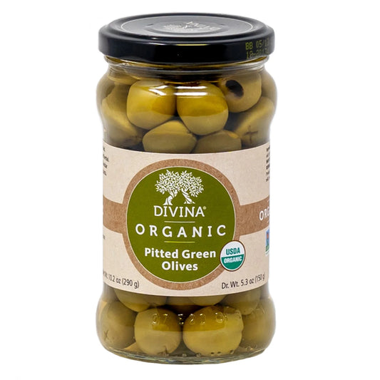 Green Pitted Organic Olives (290 gm)