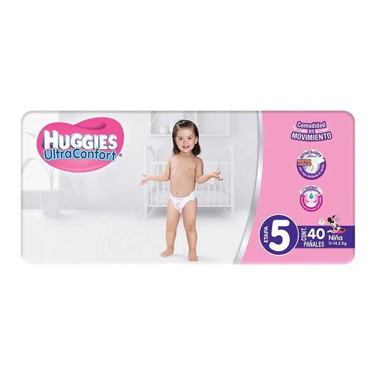 Huggies UltraConfort Stage 5 Girls Diapers (40 Pcs per pack)