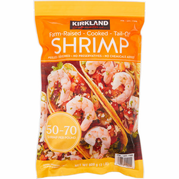 Kirkland Frozen Cooked Shrimp (deveined, no head, no tail) (50 - 70 per bag) (908 gm)